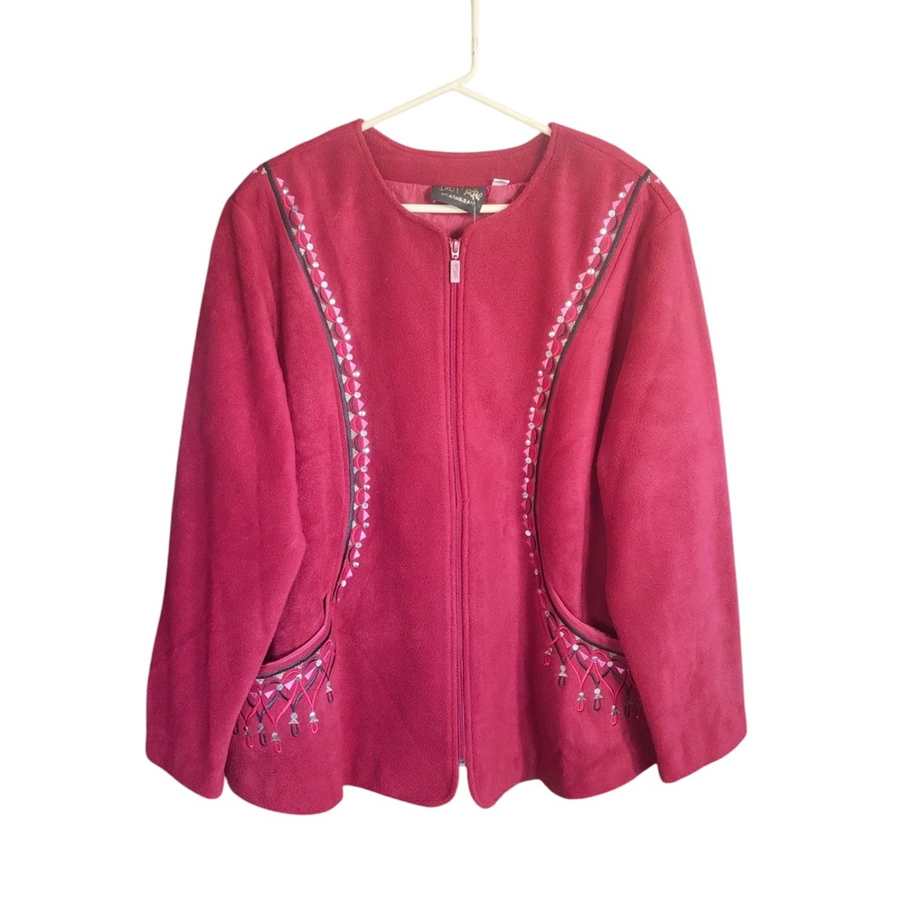 Bob Mackie Wearable Art Zip Up 1x‎
